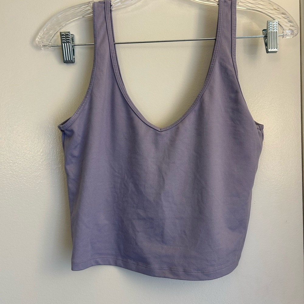 Hollister Purple Crop Fitted Tank Top